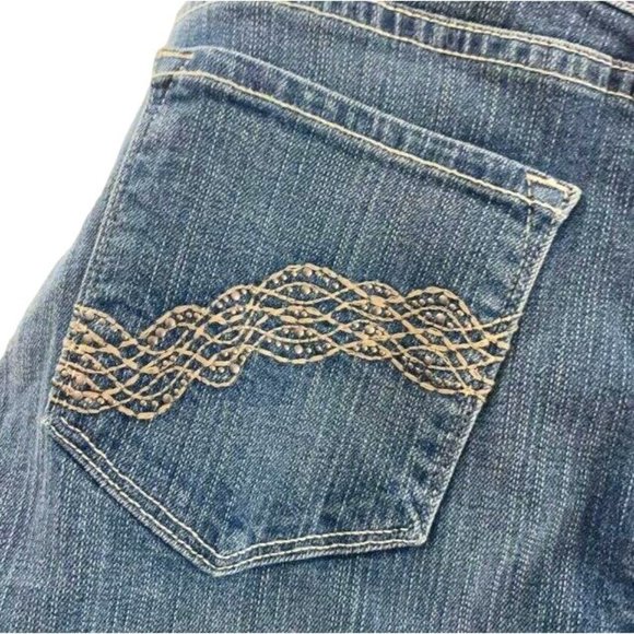 NYDJ Denim Cropped Jeans with Embroidered Pocket - Picture 1 of 5